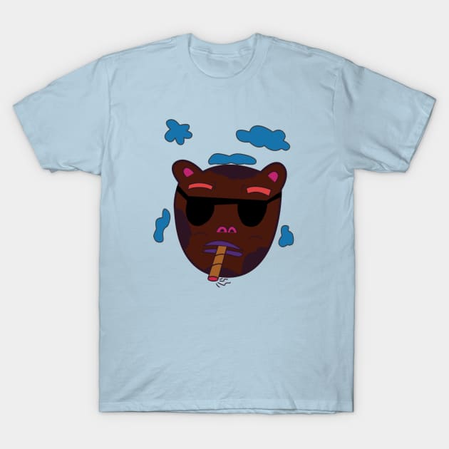 Chocolate Bear Smoking T-Shirt by BBOONIE